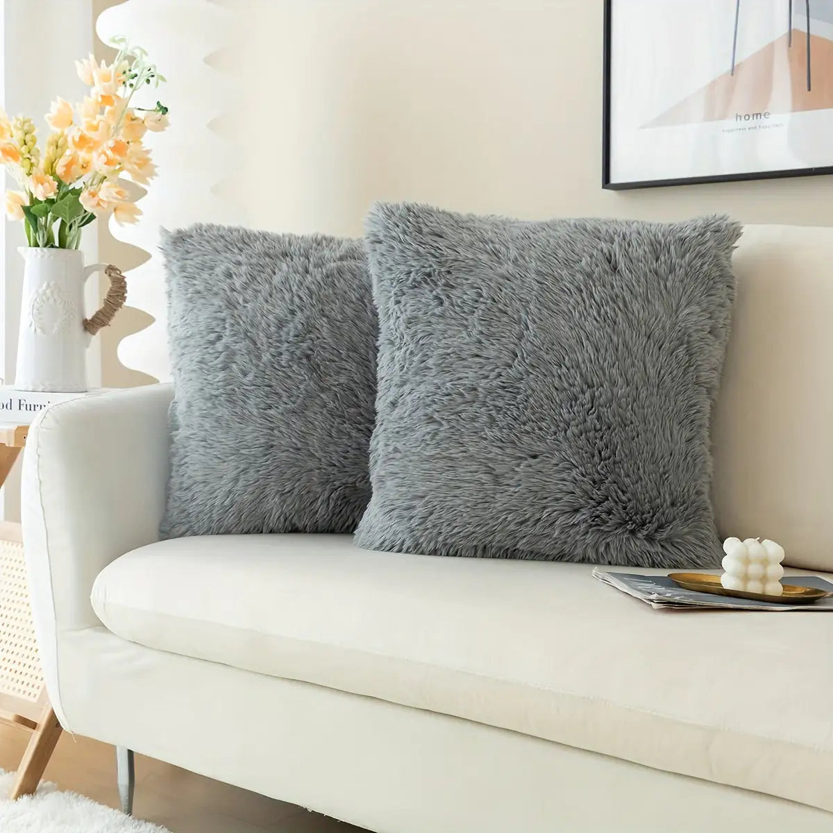 Luxurious Soft Faux Fur Throw Pillow Covers