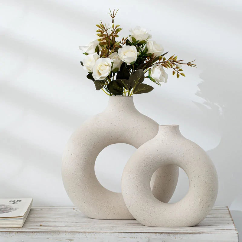 Round Ceramic Flower Vase