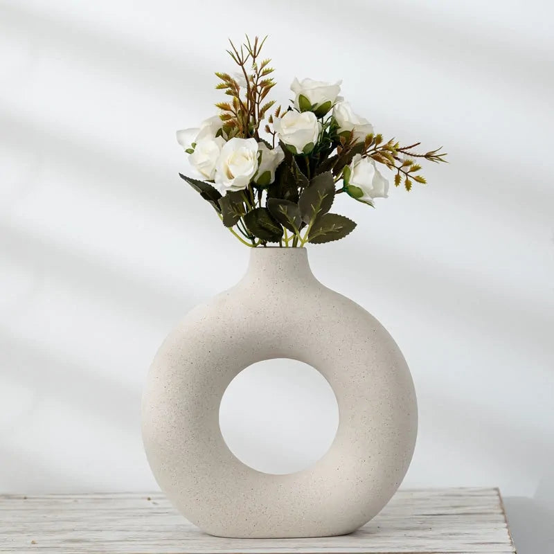 Round Ceramic Flower Vase