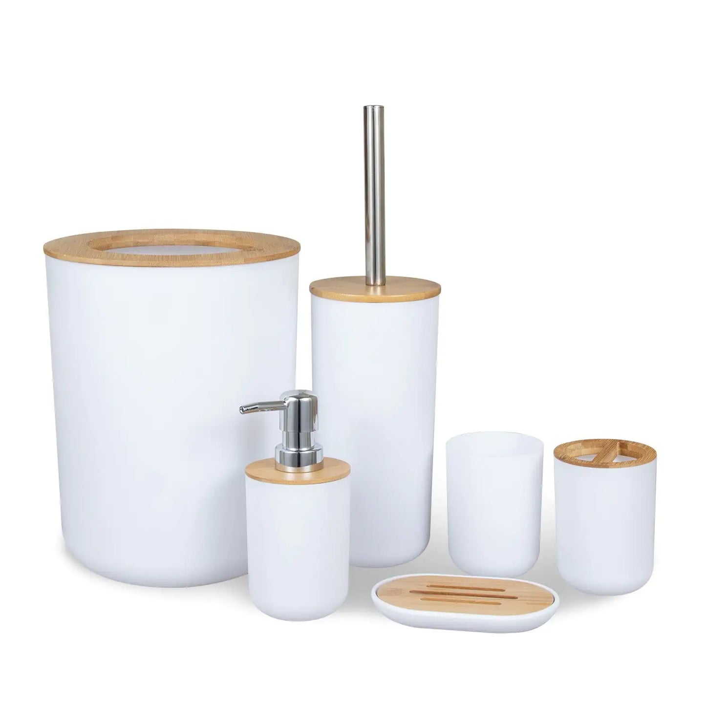 Light Luxury Bamboo Wood Bathroom Set