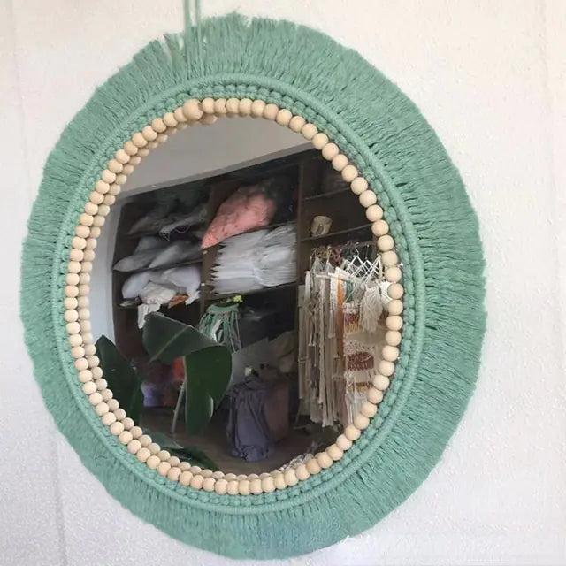 Nordic Hand-Woven Decorative Hanging Mirror