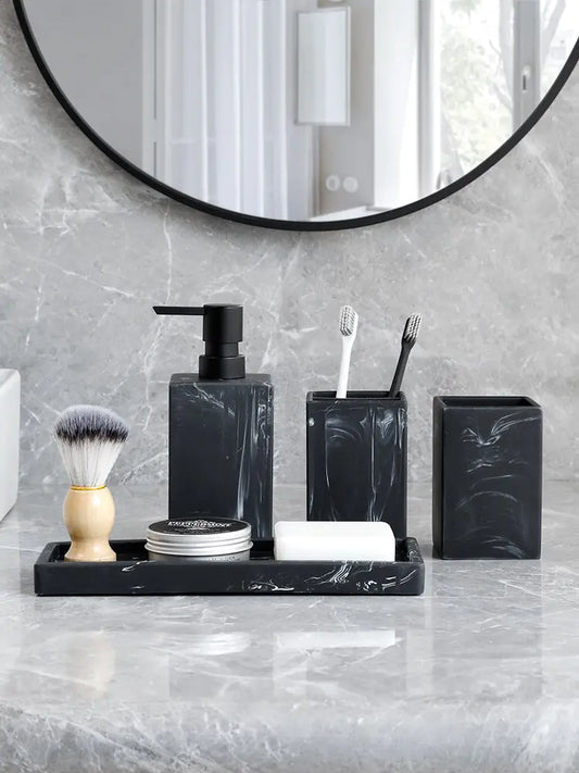 Marble Pattern Bathroom Accessories Set