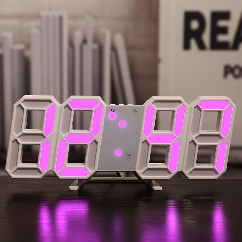 3D LED Digital Wall Clock